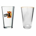 16 Oz. Clear Pint Mixing Glass with Yellow Halo (Screen Printed)